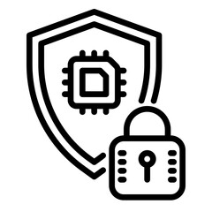 Secure icon, line icon style