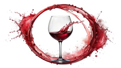 Captivating Red Wine Glass Mark on White Background for Wine Enthusiasts and Art Lovers