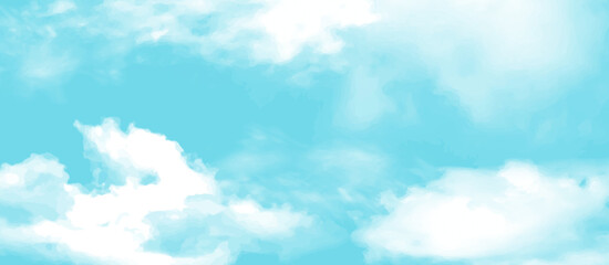 Sky vector illustration simple cloud blue sky