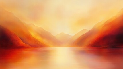 Serene Sunset Over Tranquil River Landscape