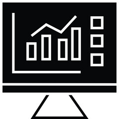 Bar chart and upward trend icon, representing business growth and financial progress with transparent background.