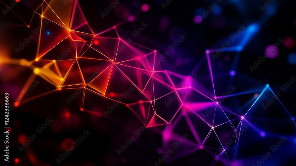 Poster vibrant abstract background with geometric patterns