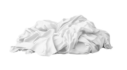 Naklejka premium PNG, Bed. Crumpled white sheet, isolated on white background, created using Generative AI technology.