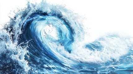 Fototapeta premium Dynamic Ocean Wave with Splashing Water and Vibrant Blue Tones Captured in Stunning Detail