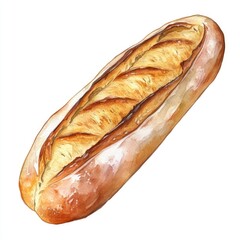 Fresh Rustic Baguette with Crispy Crust and Warm Aroma