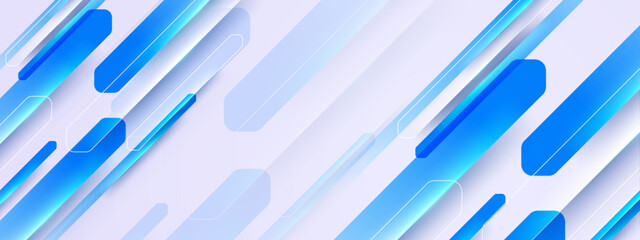 Blue gradient geometric background ideal for websites, presentations, and business banners, showcasing a sleek abstract design with modern translucent layer elements.