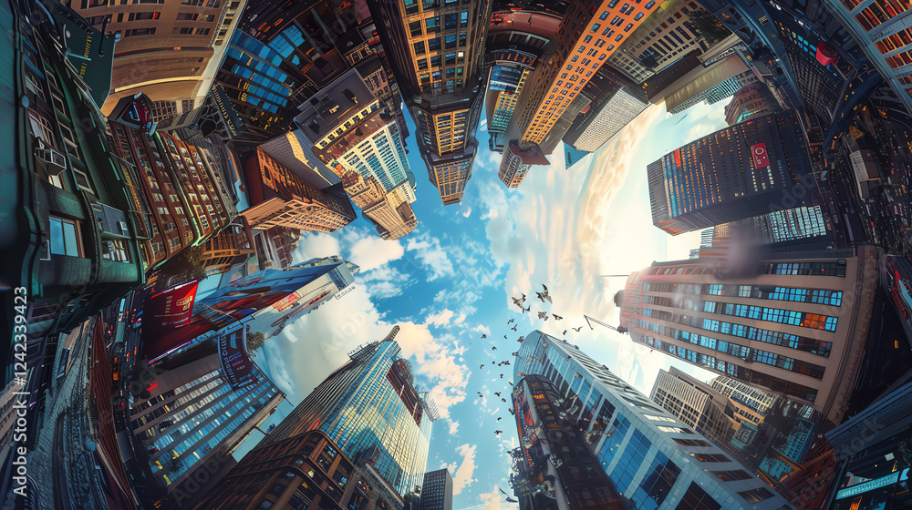Aufkleber dive into the world of urban exploration through a surreal lens! merge elements of surrealism with p