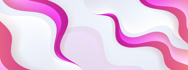 Pink  and white trendy gradient geometric background with curved shapes, perfect for web design, digital presentations, and modern graphic projects