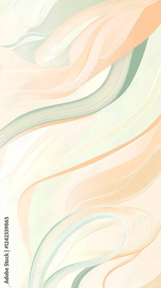 Canvas Prints elegant soft pastel waves banner with flowing design elements