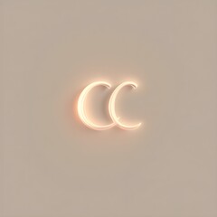Fototapeta premium Elegant CC Logo with Soft Glows on a Neutral Background