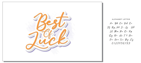 Best Of Luck. Hand drawn vector lettering. Isolated on white background. Design for poster, greeting card, photo album, banner. Vector illustration