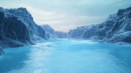 Fototapeta premium Serpentine Fjord Winding Between High Mountains and Calm Waters