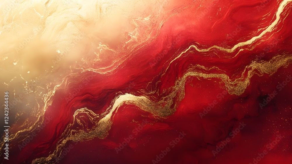 Poster refined modern luxurious designs with glamorous gold and red gradients soft minimal patterns and a s