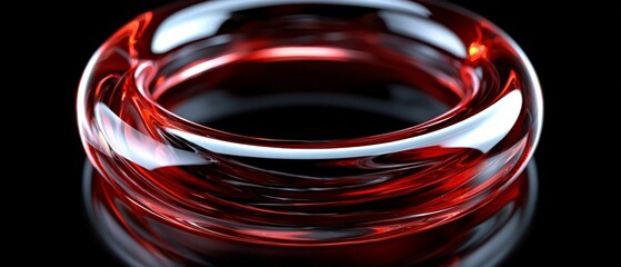 Abstract Red Liquid Swirl  3D Render  Glass Texture  Background Image