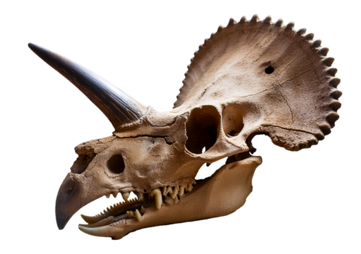 The skull of dinosaur Isolated on transparent or white background - Powered by Adobe