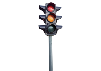 Traffic light Isolated on Transparent or White Background.