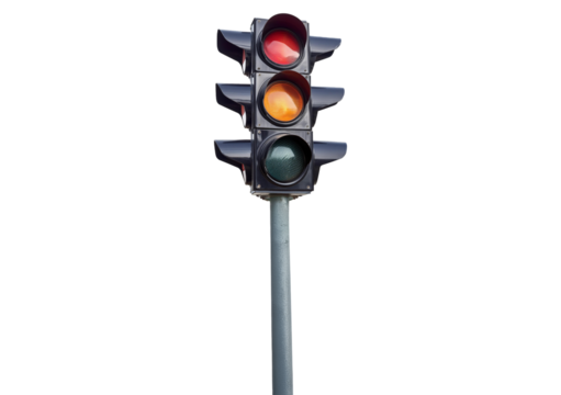 Traffic light Isolated on Transparent or White Background.