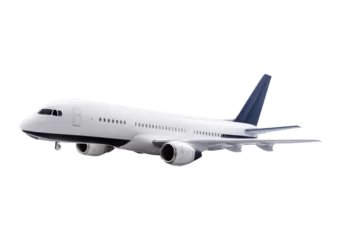 Poster Modern jet airplane, isolated on a transparent or white background