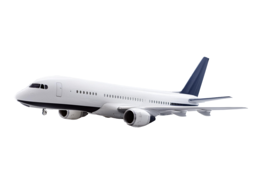 Modern jet airplane, isolated on a transparent or white background - Powered by Adobe
