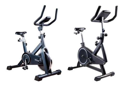 stationary exercise horizontal bike isolated on a transparent or white background