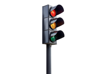Traffic light Isolated on Transparent or White Background.