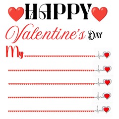 This is an editable Valentine's Day notepad template for romantic messages