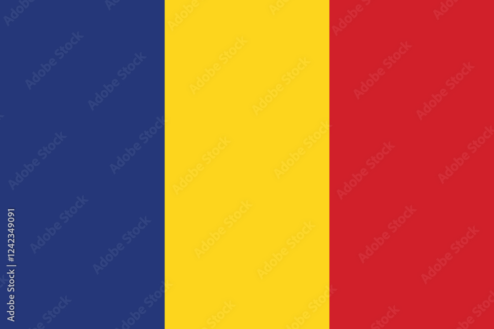 Poster flag of romania. flag icon. standard color. standard size. rectangular flag. computer illustration. 