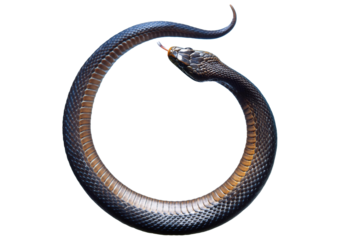 Snake Eating Its Own Tail. Ouroboros Symbol Isolated on transparent or white background