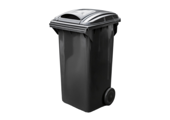 Street garbage bin isolated on a transparent or white background