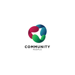 Abstract Community Logo Design Colorful Unity Symbol