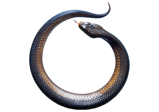 Snake Eating Its Own Tail. Ouroboros Symbol Isolated on transparent or white background - Powered by Adobe