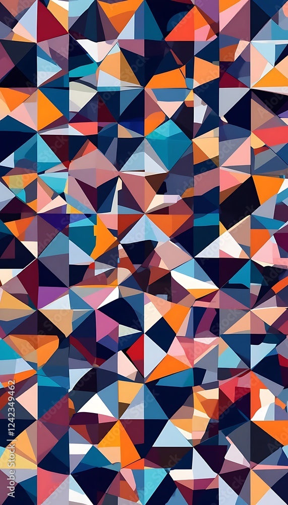 Poster abstract colorful triangular geometric pattern design