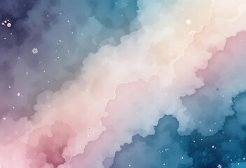 Fototapeta premium Abstract Watercolor Cloudscape Pastel Hues