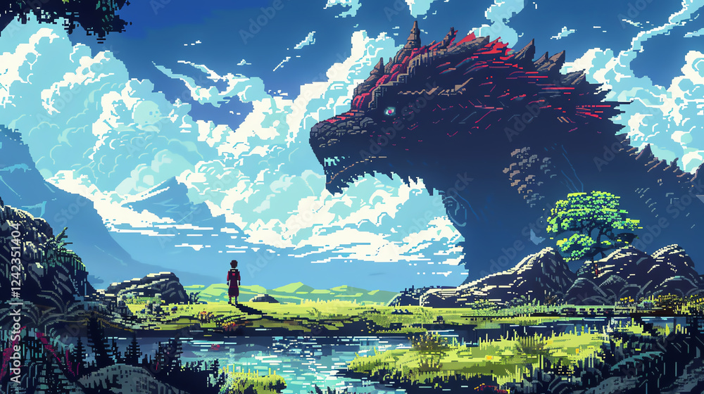 Poster immerse the viewer in a world where mystical creatures seamlessly interact with advanced technology,