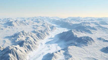 Naklejka premium Snowmelt Formed Gullies in Lush Mountain Landscapes