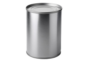 Blank metallic tin Isolated on Transparent or White Background.