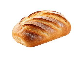 single french loaf bread isolated on a transparent or white background