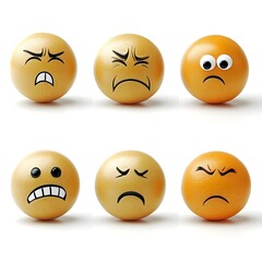 Fototapeta premium Assortment of Detailed Emotive Spheres Depicting Genuine Human Expressions