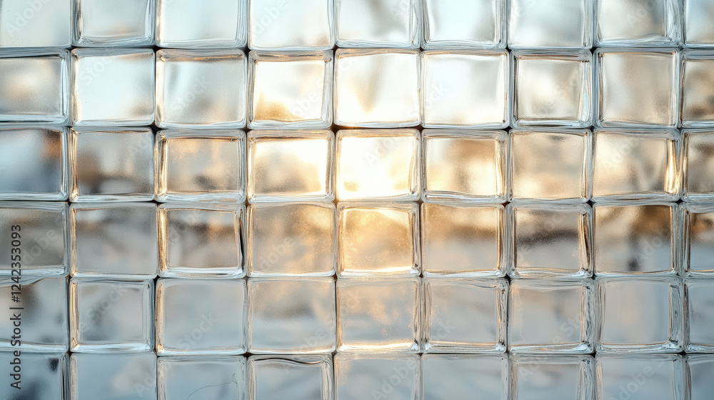 Poster textured glass with refracted light creating beautiful pattern
