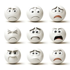 Assorted Emotional Facial Expressions Depicted as Illustrated Characters