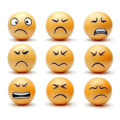 Fototapeta premium Diverse Set of Emotive Facial Expressions Showcasing Genuine Human Emotions