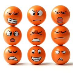Vibrant Emotional Facial Expressions Depicted in Cartoon style Graphic