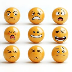 Fototapeta premium Assortment of Genuine Human Emotion Expressions Captured in Vibrant