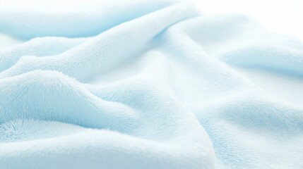 Clean blue towels, isolated on white background.