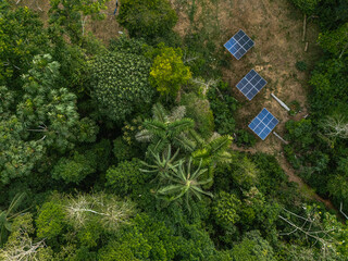 Solar panels in nature Green energy generation