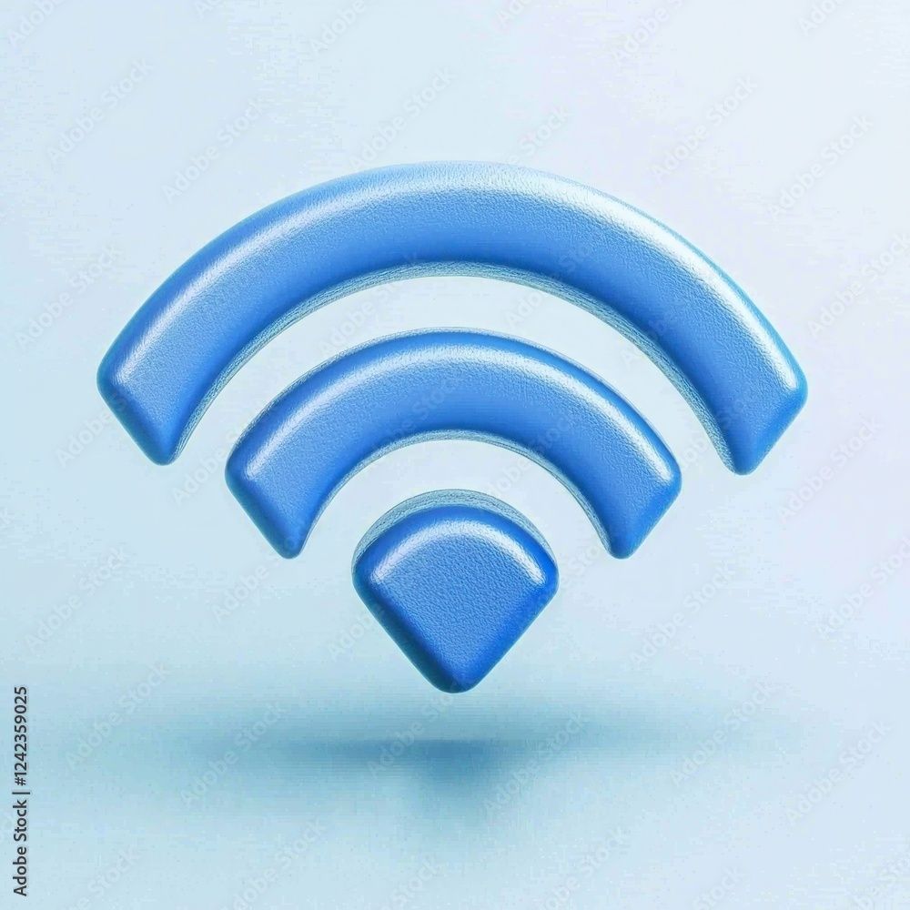 Poster 3d wifi symbol wireless network internet connection blue icon technology digital com