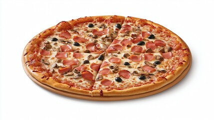 Collection of pizza, isolated on white background