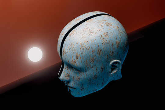Creative expression through split heads and luminous sphere concept