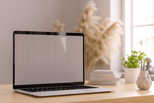 Minimalist Computer Mockup in Bright Home Setting