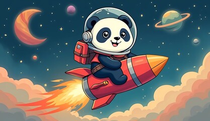 Naklejka premium rocket in space
